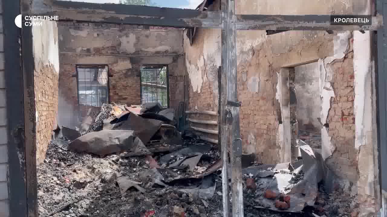 Damage in Krolevets of Sumy region as result of Russian drone strike