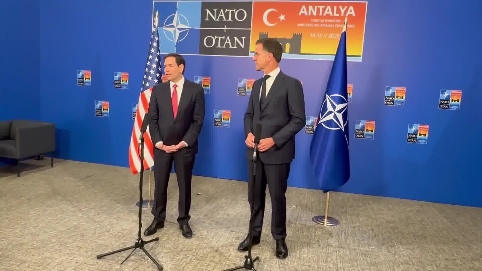 The big issue on everyone’s mind is what’s happening in Russia-Ukraine,” @SecRubio says as NATO top diplomats’ Antalya ministerial kicks off with Rubio-Rutte warm words