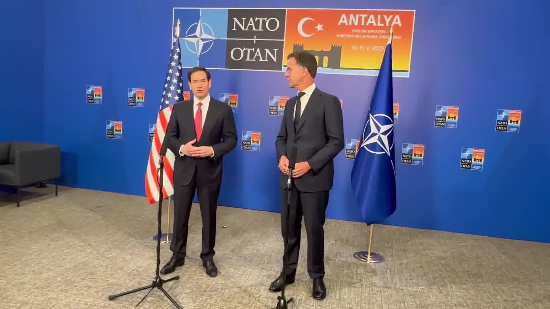 The big issue on everyone’s mind is what’s happening in Russia-Ukraine,” @SecRubio says as NATO top diplomats’ Antalya ministerial kicks off with Rubio-Rutte warm words