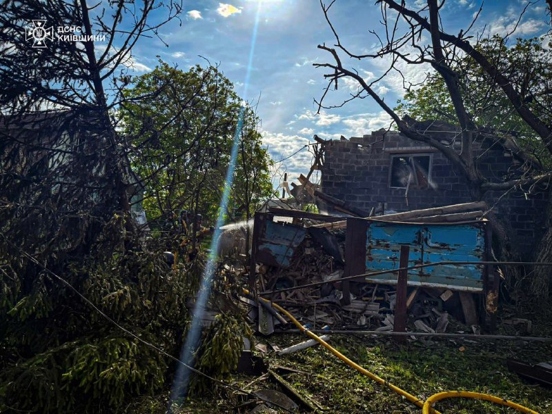 Destruction in Obukhiv district of Kyiv region as result of drone strikes