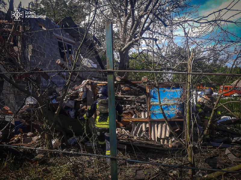 Destruction in Obukhiv district of Kyiv region as result of drone strikes