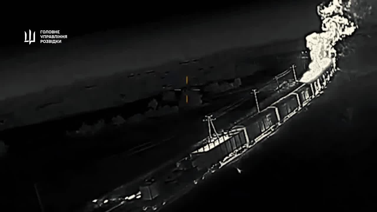 Drones of Ukrainian Military Intelligence have attacked train with fuel at the occupied part of Zaporizhzhia region