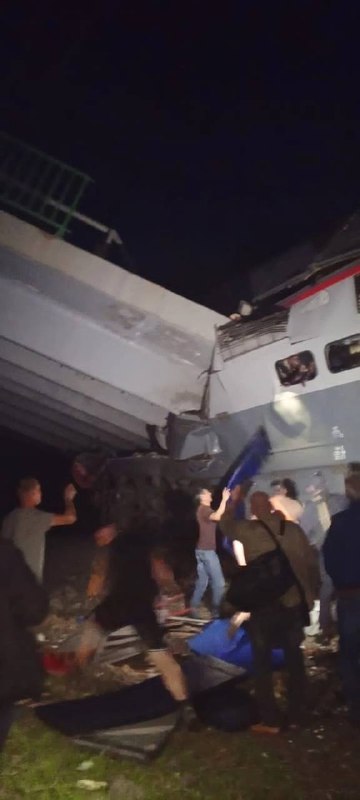 Road bridge collapsed on the train in Bryansk region, multiple casualties
