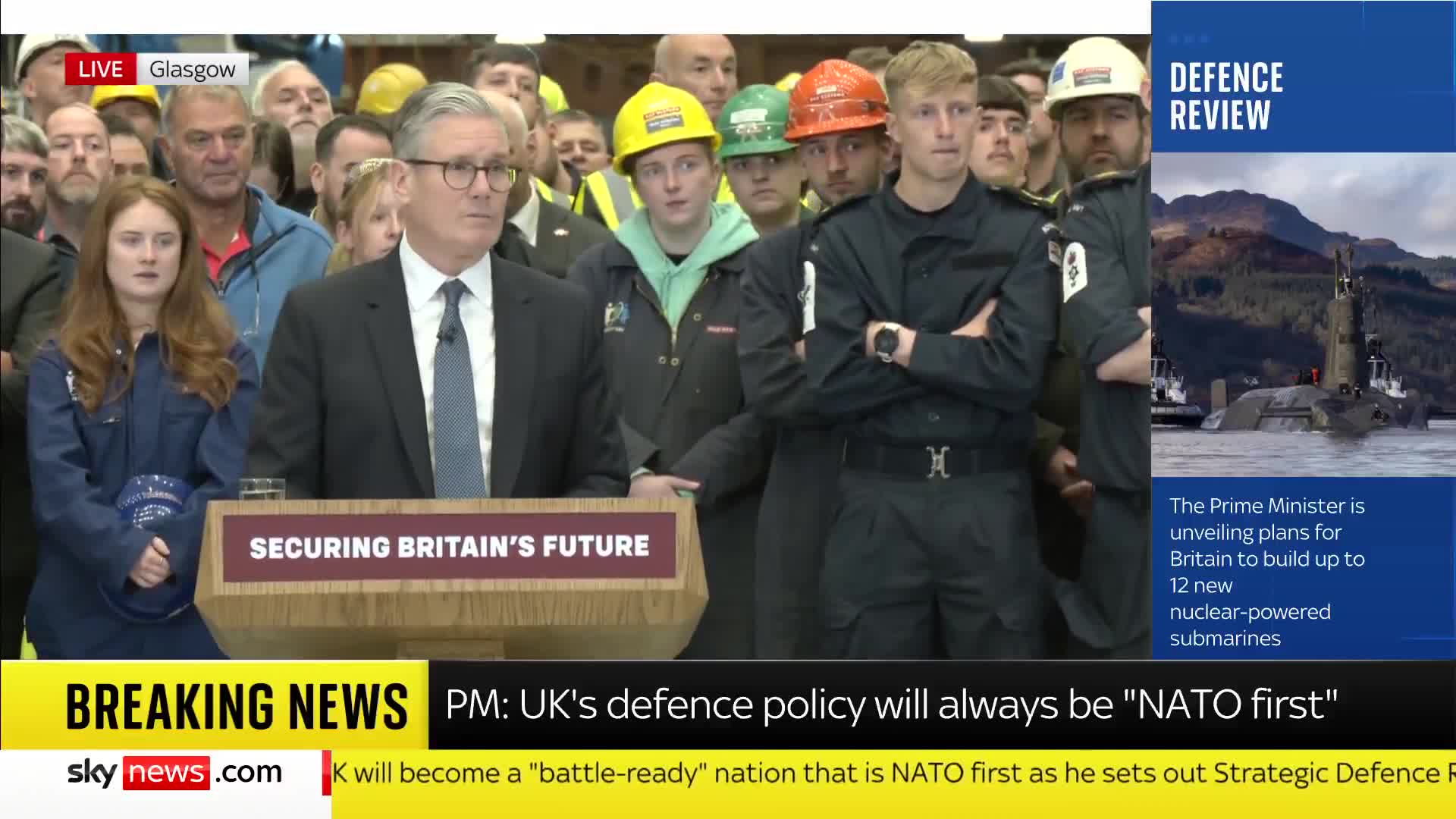 Britain is moving into war preparedness mode, Prime Minister Starmer has said. When we are threatened by countries with advanced militaries, the best deterrent is to be prepared and to demonstrate that we can defend the peace with force, he said