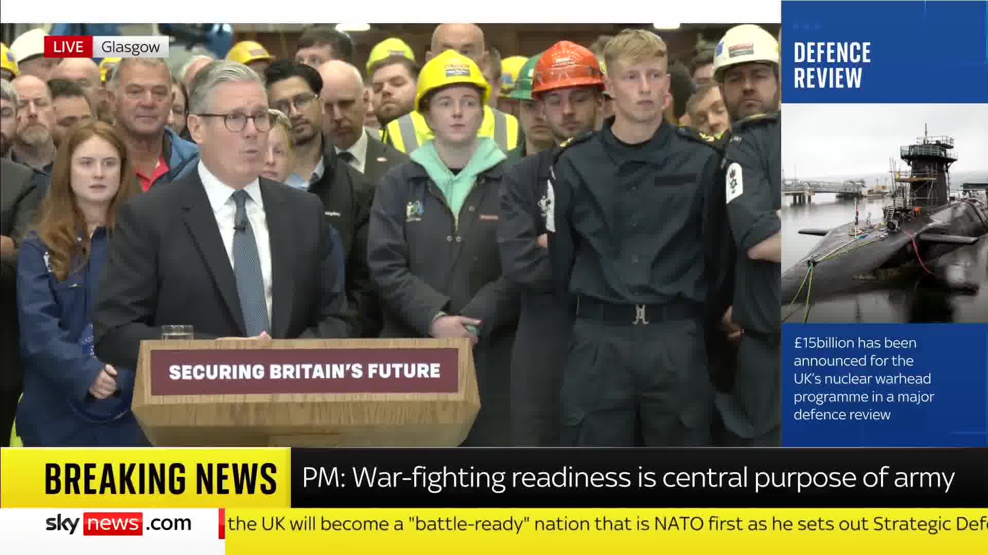 Прем'єр-міністр Стармер заявив, що Велика Британія переходить у режим військової готовності. Коли нам загрожують країни з передовими арміями, найкращим стримуючим фактором є готовність і демонстрація того, що ми можемо захистити мир силою, – сказав він.