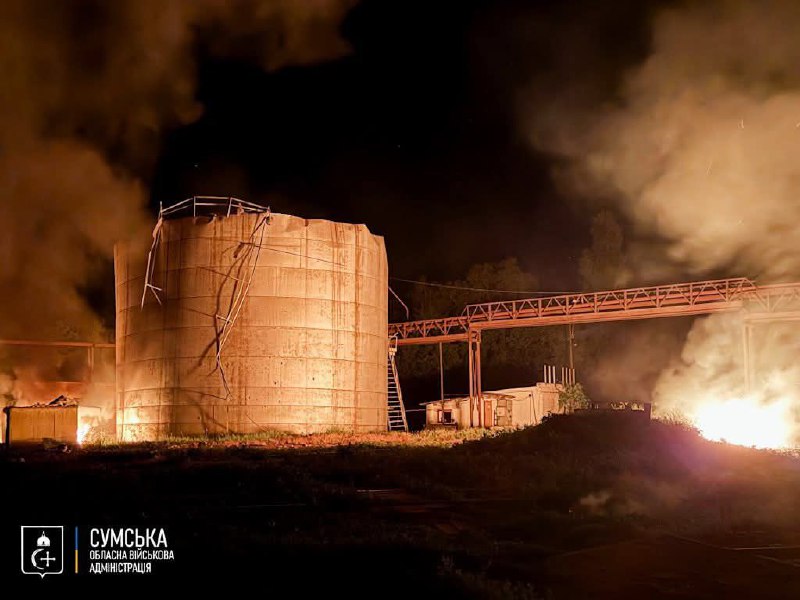 Russian army attacked bio ethanol production plant in Lebedyn of Sumy region with drones