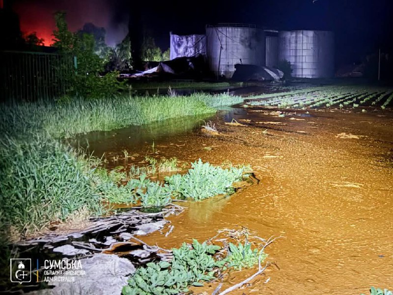 Russian army attacked bio ethanol production plant in Lebedyn of Sumy region with drones 