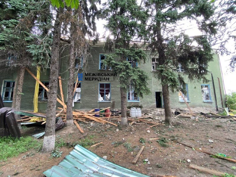 Shahed-type drone destroyed a local club in Slovianka village of Dnipropetrovsk region 