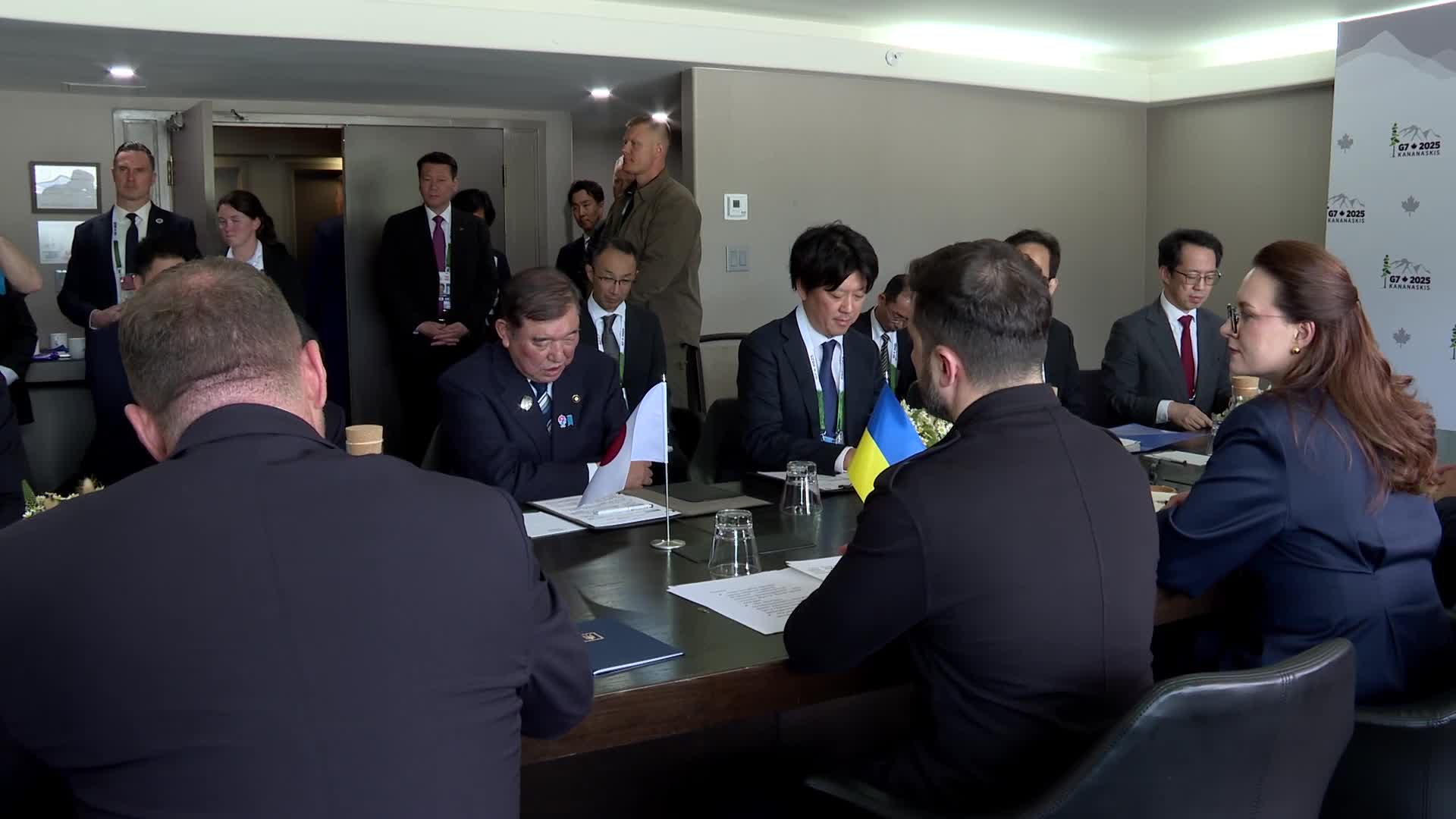 Zelenskyy met with Japanese Prime Minister Shigeru Ishiba on the sidelines of the G7 summit