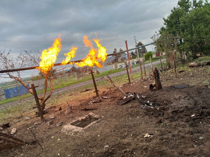 Destruction in Torske of Druzhkivka community as result of Russian drone strikes