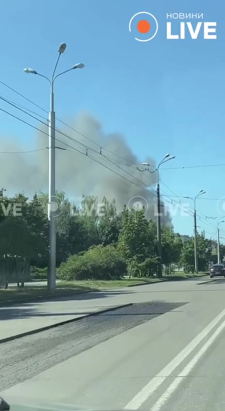 Smoke is rising over Poltava after drone strikes, reportedly military enlistment office was targeted