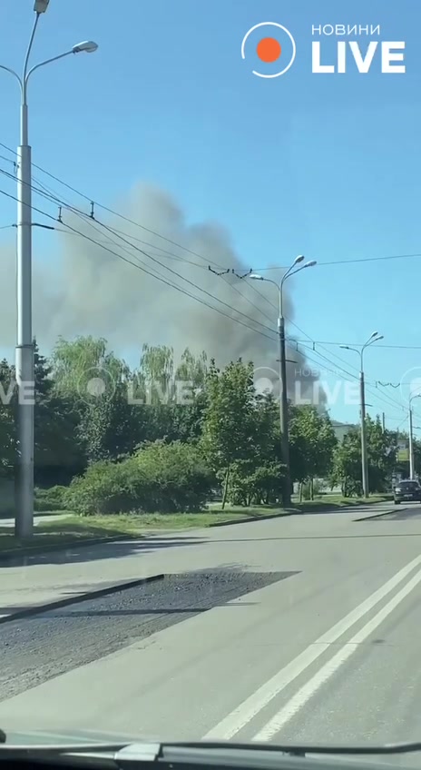 Smoke is rising over Poltava after drone strikes, reportedly military enlistment office was targeted
