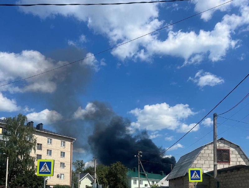 Fire at the chemical enterprise in Shebekine of Belgorod region after suspected drone strike
