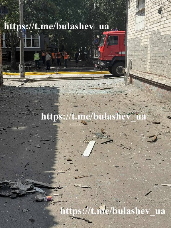 Damage to residential houses in Kremenchuk as result of drone strike this morning