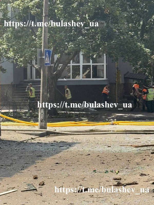 Damage to residential houses in Kremenchuk as result of drone strike this morning
