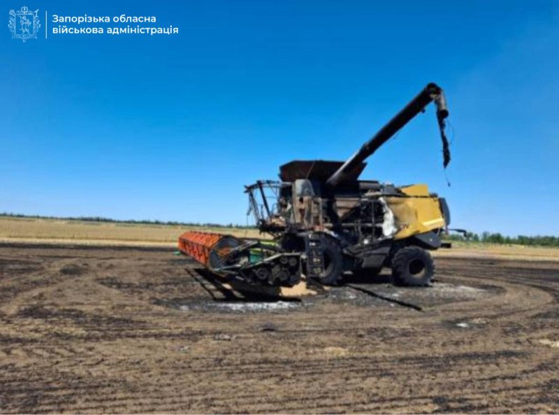 1 person wounded as result of FPV drone strike at the harvester in Polohy district of Zaporizhzhia region