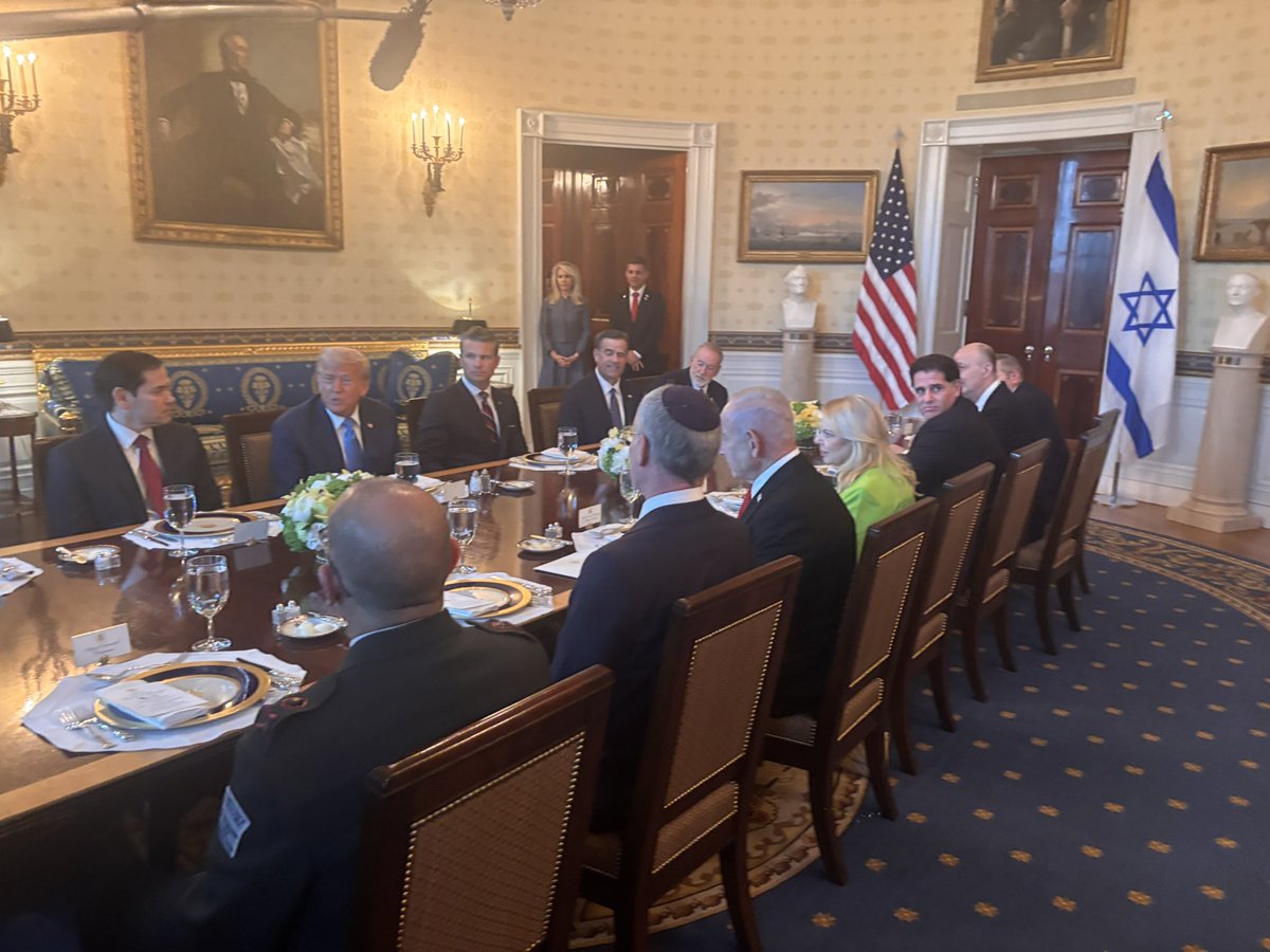 Trump said, unprompted, that he is not happy with President Putin at all.
I'm disappointed, frankly, that President Putin hasn't stopped, Trump said. Asked if he plans to send more weapons to Ukraine. He said yes. 
They have to be able to defend themselves, Trump said of Ukraine, during dinner with Netanyahu. They're getting hit very hard now. They're getting hit very hard. We're going to have to have to send more weapons -- defensive weapons.