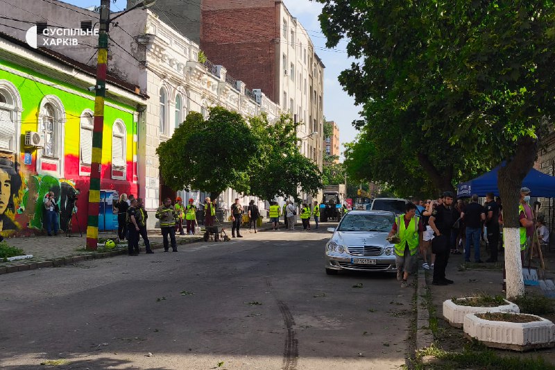 Damage in Kharkiv as result of the drones strikes this morning 