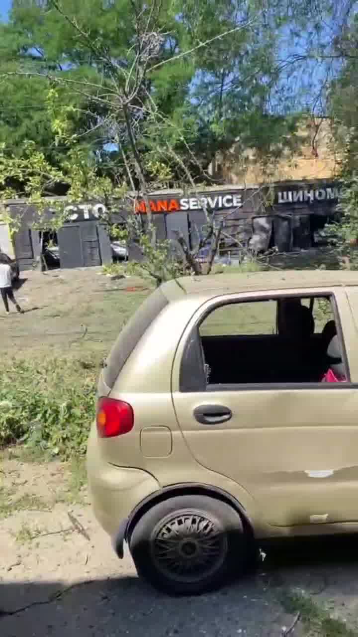 Damage to residential district in Odesa as result of drone strike