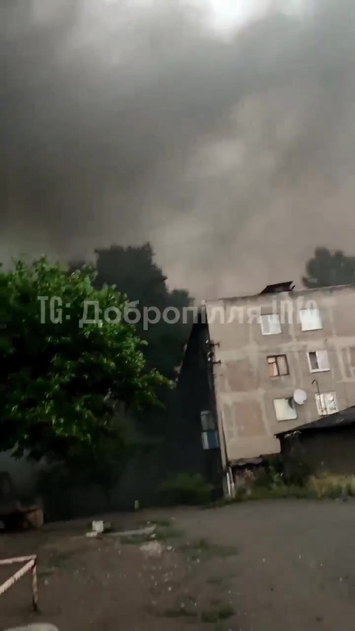 Fires in Bilytske of Donetsk region as result of shelling today 
