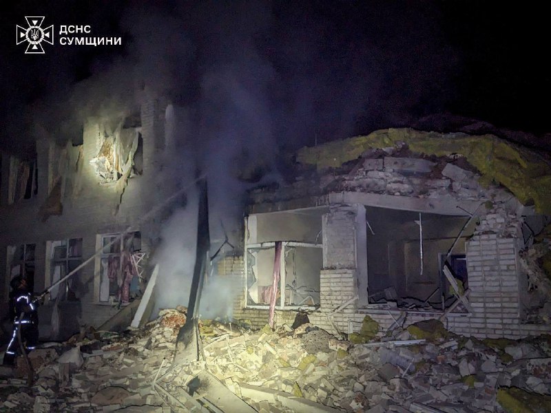 A child wounded as result of Russian attack at the medical facility in Shostka of Sumy region