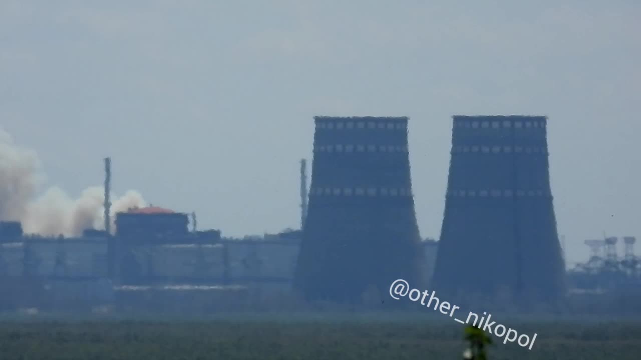 Smoke is rising near Zaporizhzhia power plant and the blackout reported at the occupied part of Zaporizhzhia region