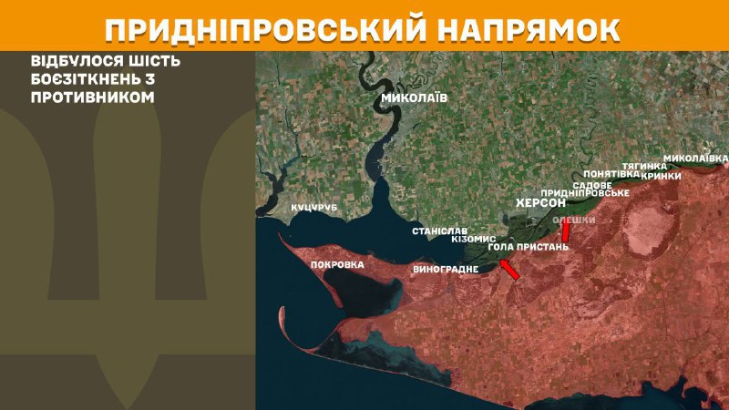 At Kherson direction Ukrainian forces have repelled 6 Russian army assaults, - General Staff of Armed Forces of Ukraine reports