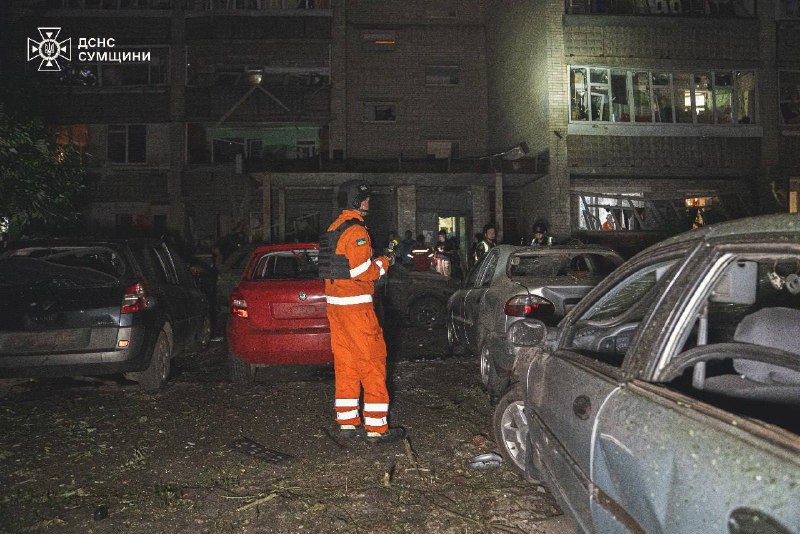 3 people wounded in Sumy as result of the Russian airstrikes yesterday evening 