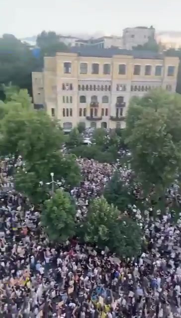 Several thousands protesters at the rally in Kyiv