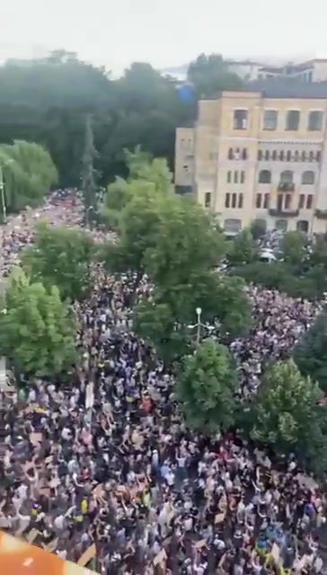Several thousands protesters at the rally in Kyiv