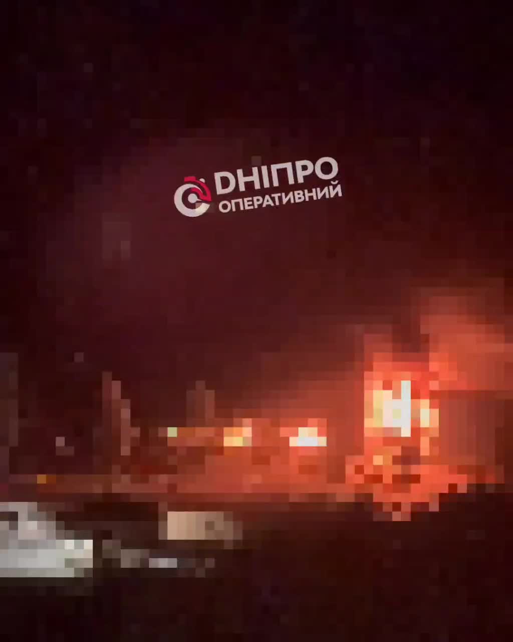 Big fire in Kamianske of Dnipropetrovsk region after drone strikes