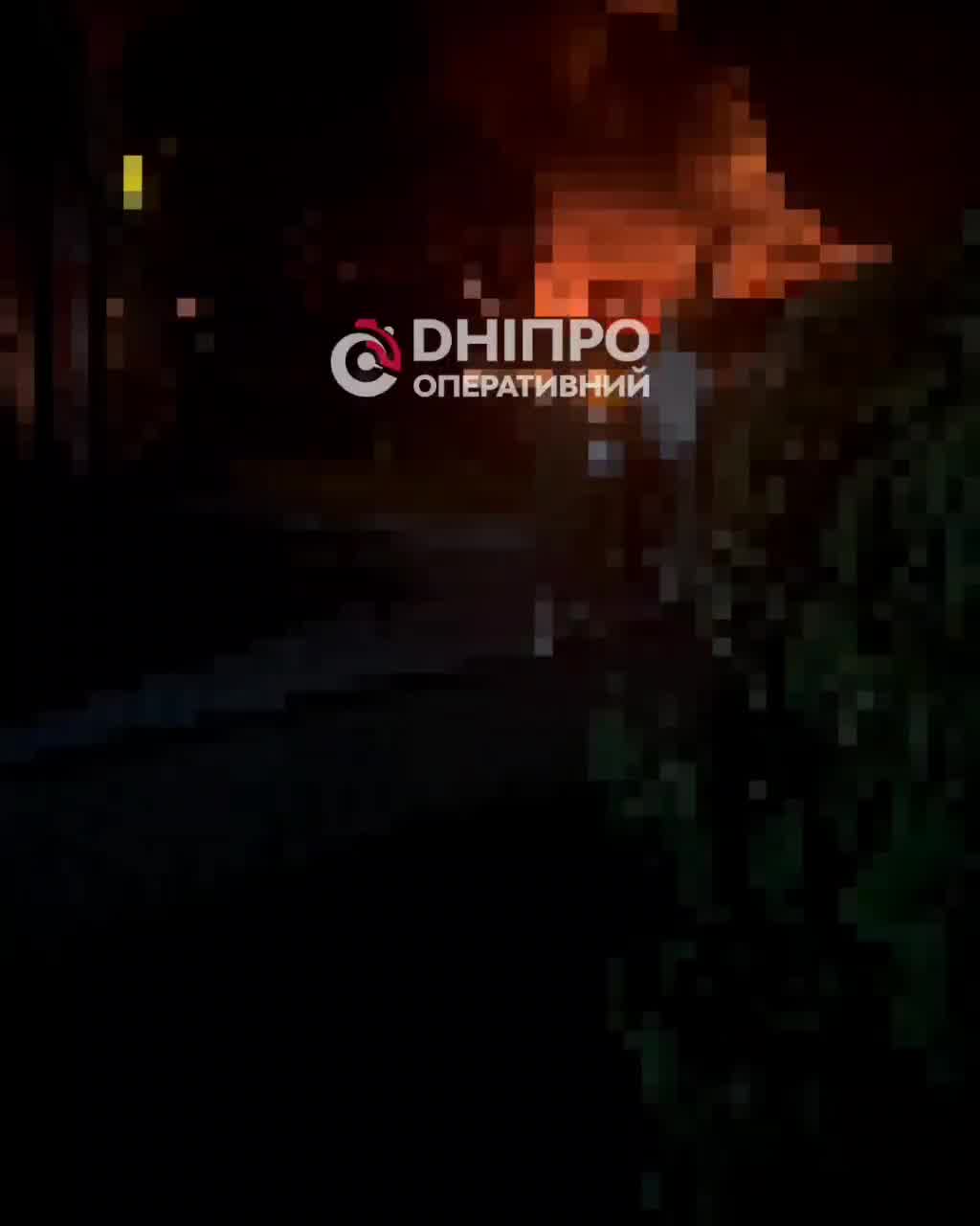 Big fire in Kamianske of Dnipropetrovsk region after drone strikes