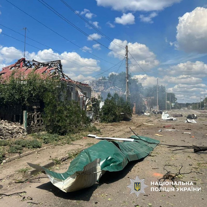 Widespread damage in Druzhkivka as result of 2 drones strikes