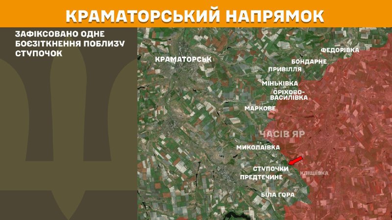 At Kramatorsk direction clashes yesterday near  Stupochky, - General Staff of Armed Forces of Ukraine reports