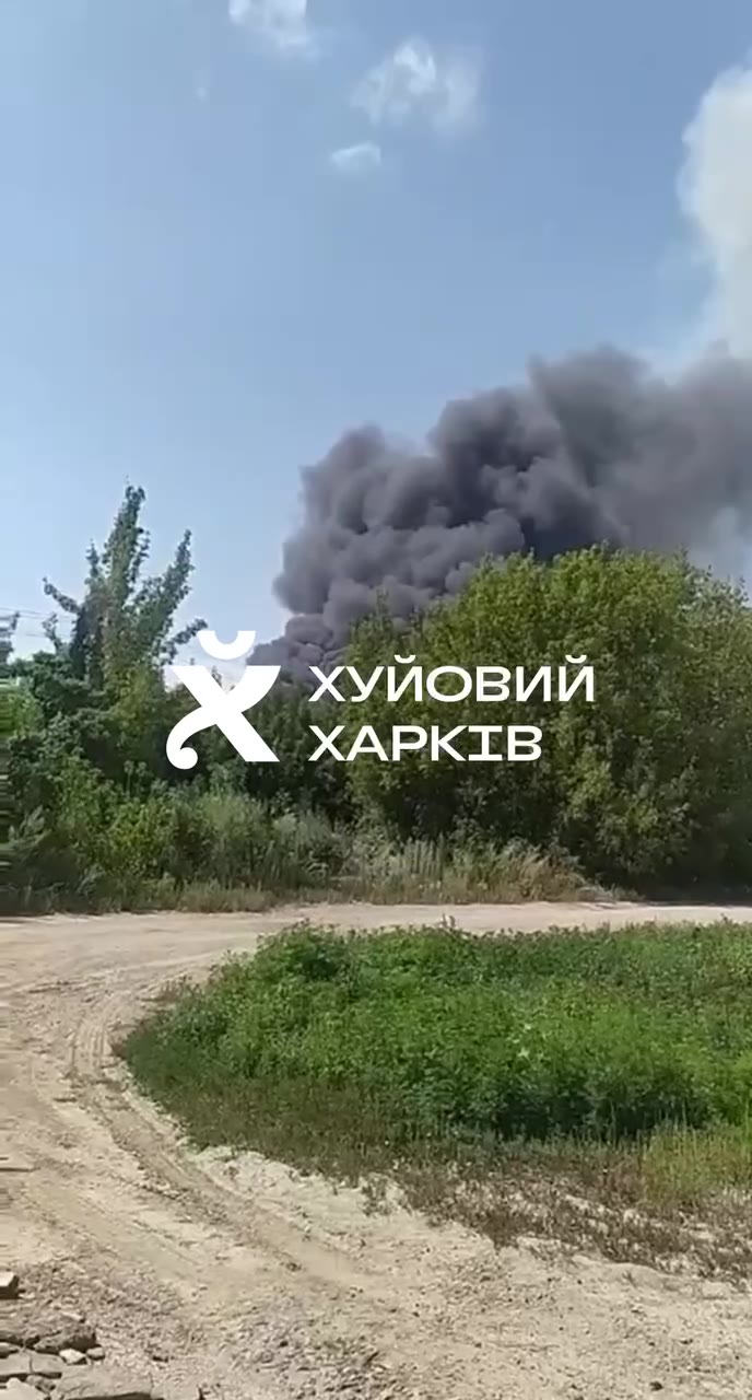 Smoke rising after loud explosion in Kharkiv
