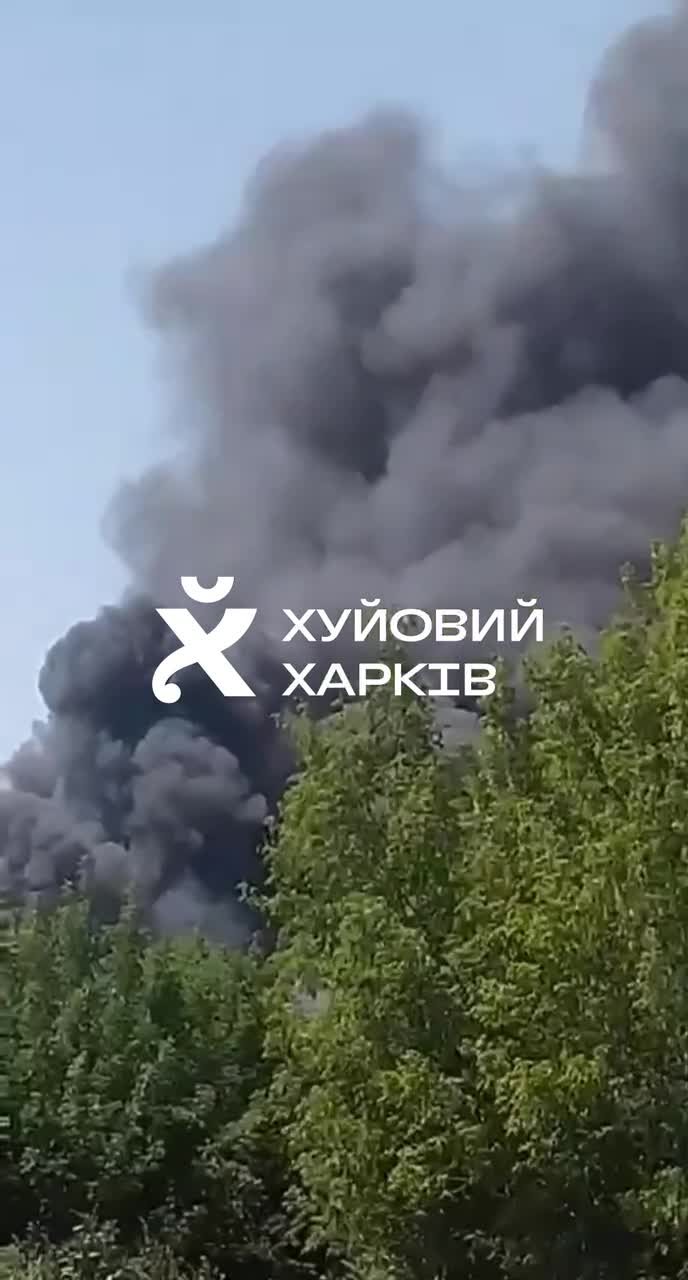 Smoke rising after loud explosion in Kharkiv