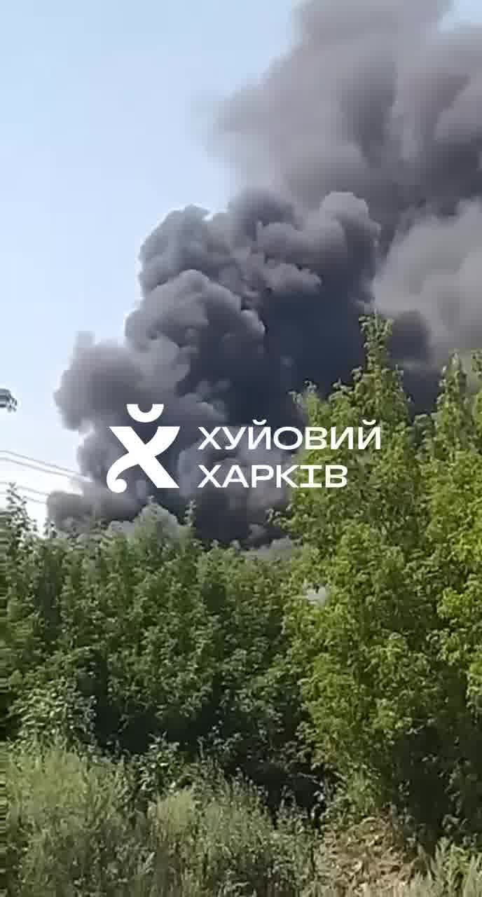 Smoke rising after loud explosion in Kharkiv