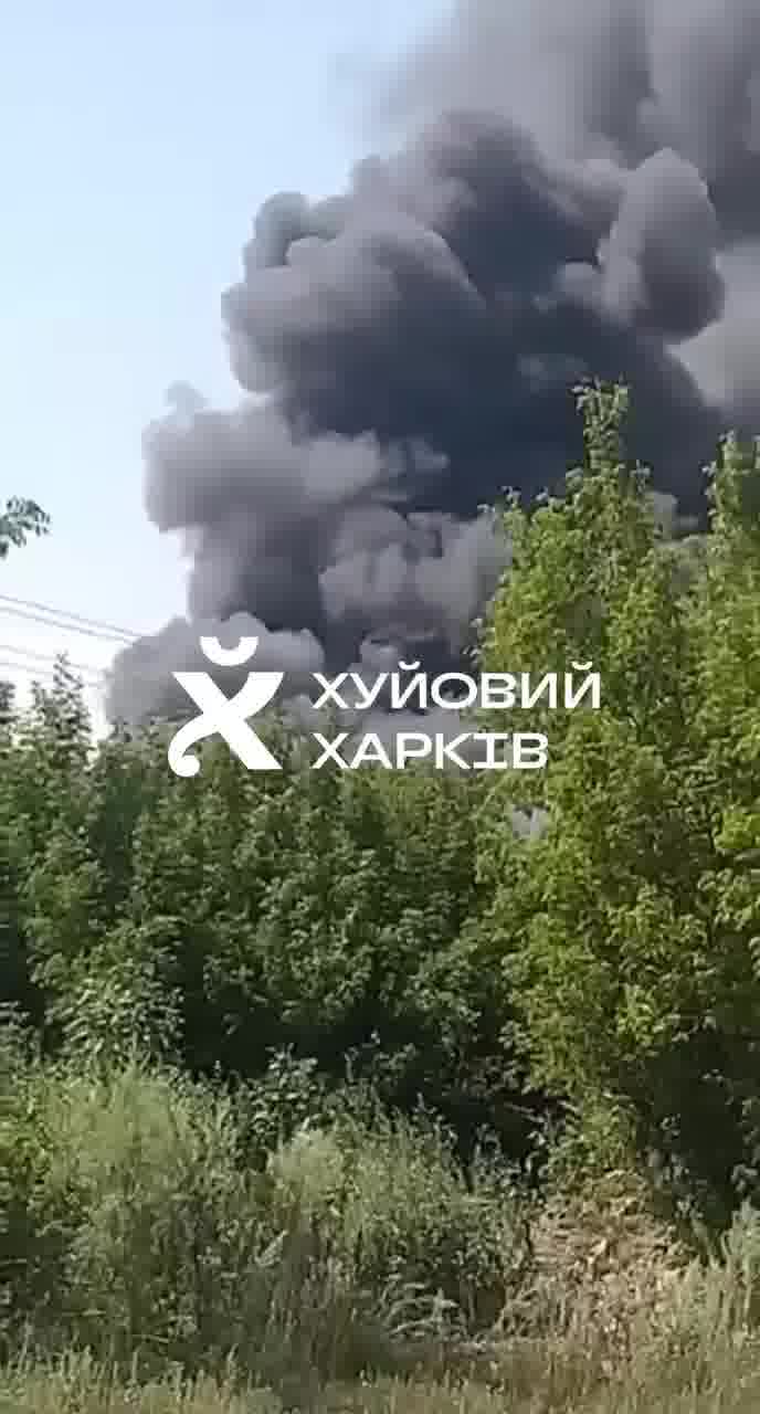 Smoke rising after loud explosion in Kharkiv