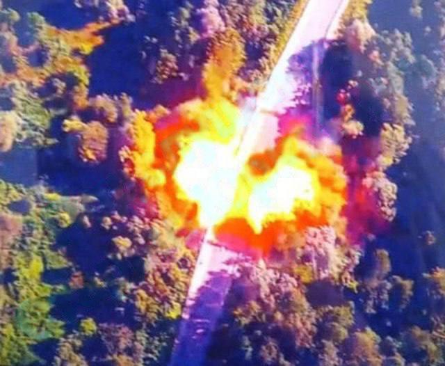 A bridge was blown up in Rudna-Tsata village of Bryansk region