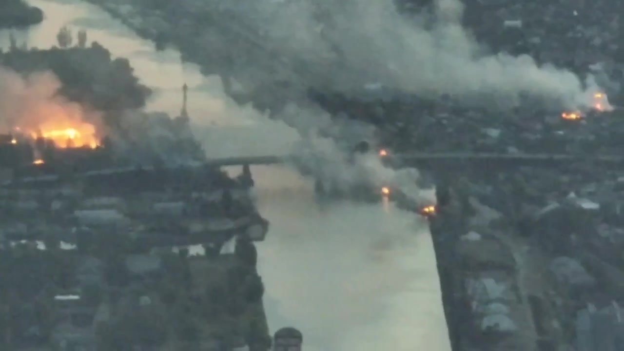 Russian army bombardment in Kherson