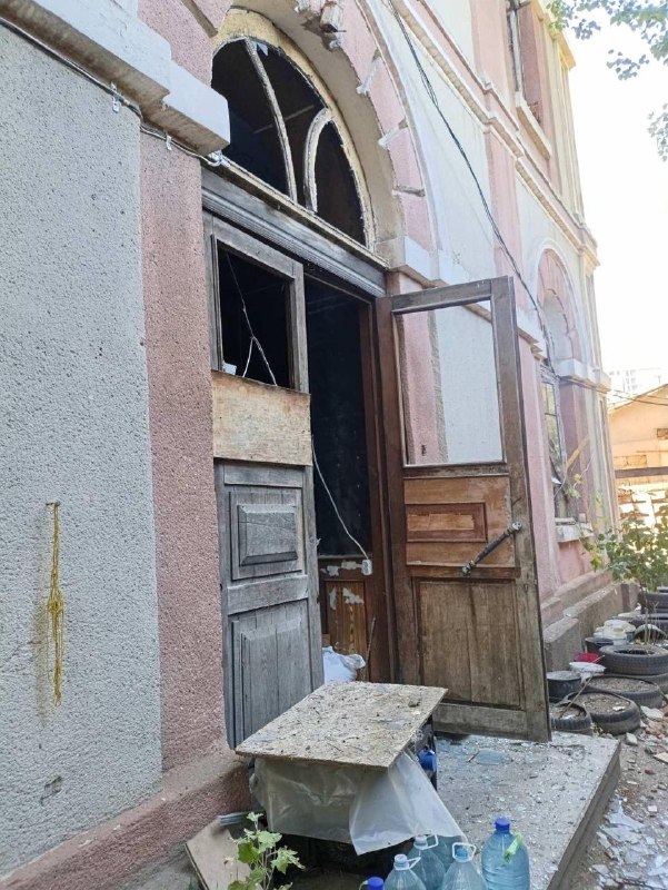 Synagogue was damaged as result of Russian drone strikes in Odesa 