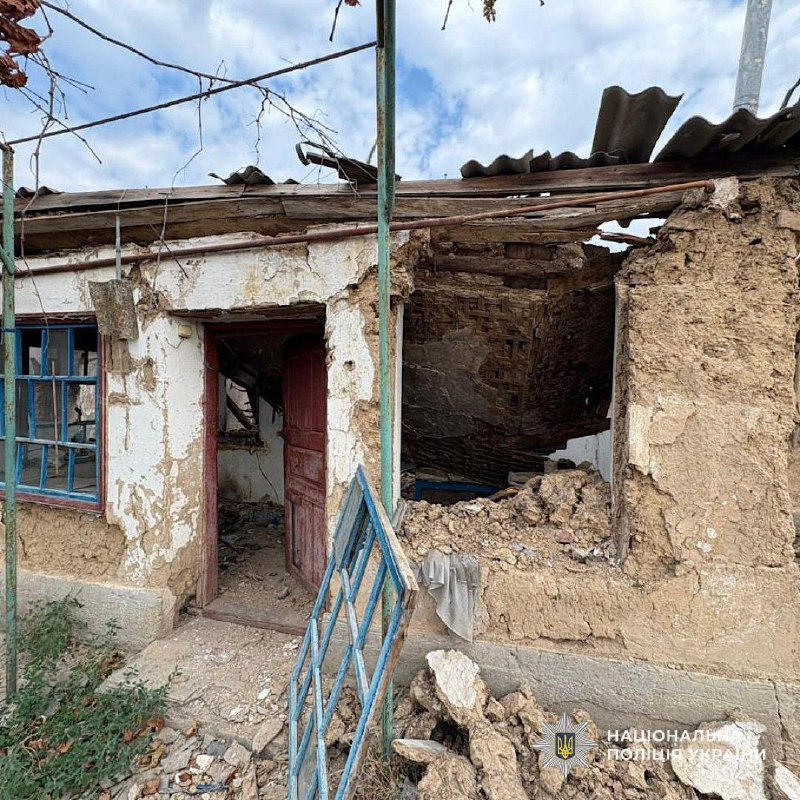 An infant and his mother wounded as result of drone strike at the residential house in the village of Marhanets district of Dnipropetrovsk region