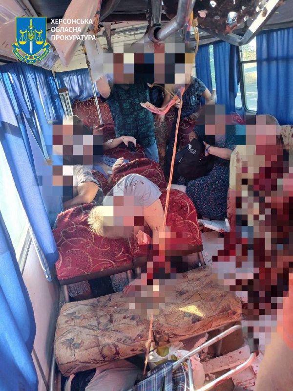 2 people killed, 10 wounded as result of drone strike at the city bus in Kherson