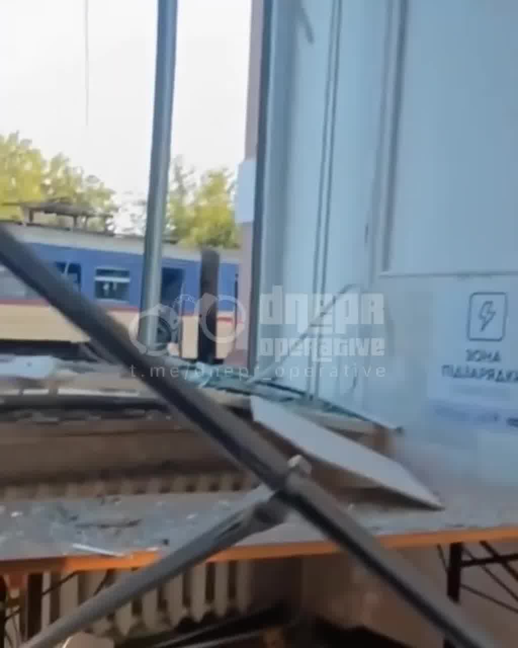 Damage at Synelnykove-1 railway station after drones strikes overnight 