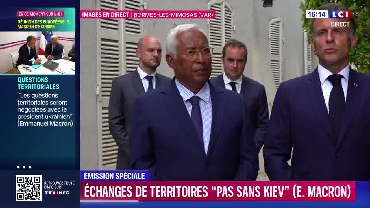 The principle that must be remembered is that these subjects of territorial exchanges must only be discussed by Ukraine, insists Emmanuel Macron.