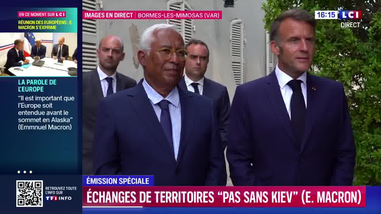 The principle that must be remembered is that these subjects of territorial exchanges must only be discussed by Ukraine, insists Emmanuel Macron.