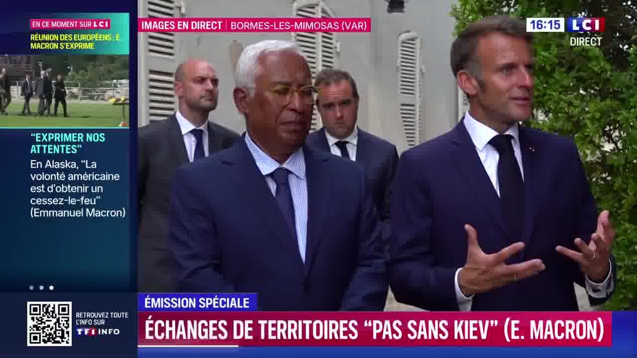 The principle that must be remembered is that these subjects of territorial exchanges must only be discussed by Ukraine, insists Emmanuel Macron.