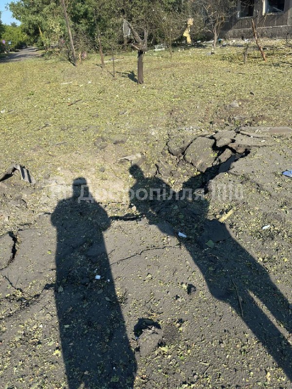 Destruction in Dobropillia as result of bombardment overnight