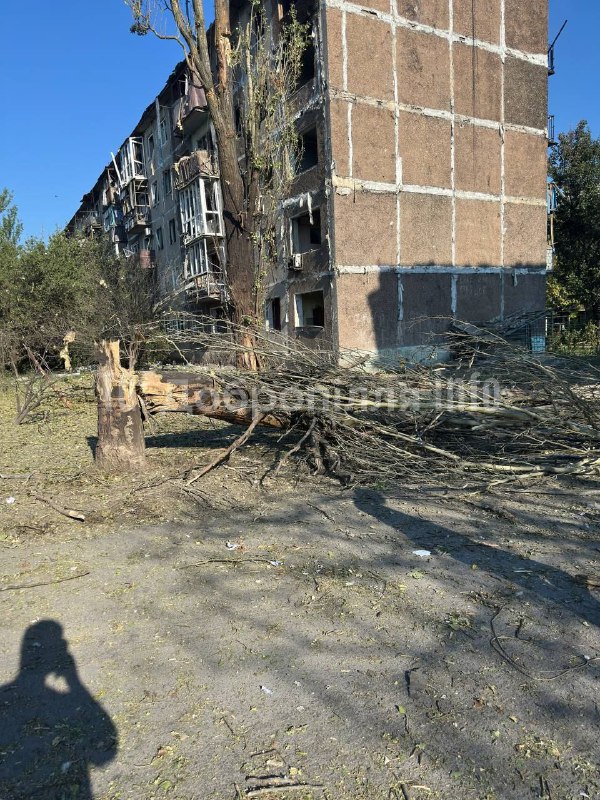 Destruction in Dobropillia as result of bombardment overnight