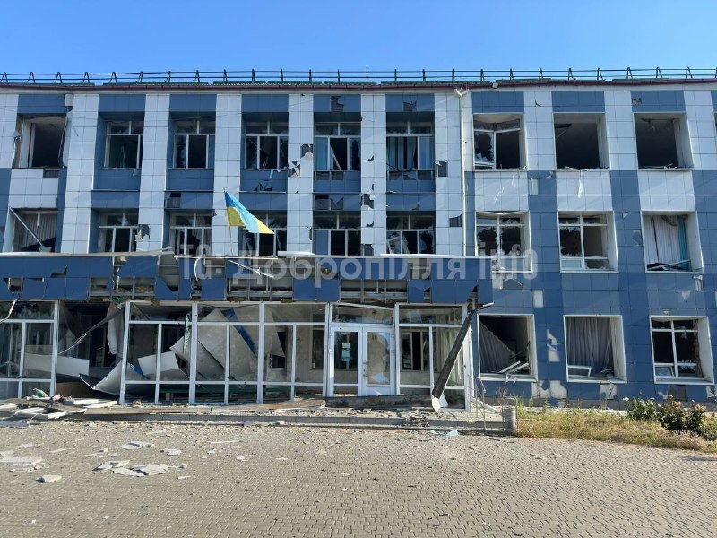 Destruction in Dobropillia as result of bombardment overnight